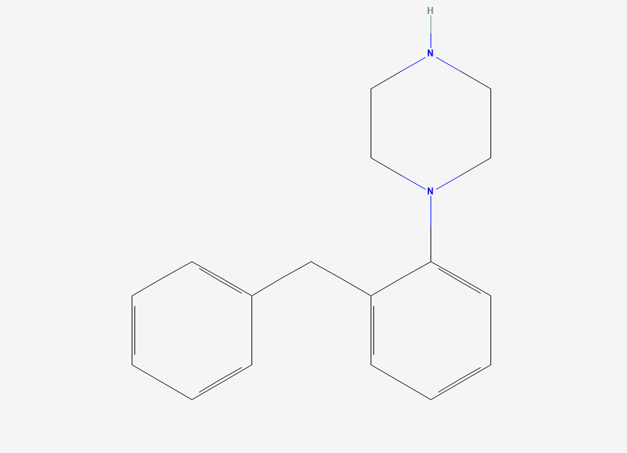 Two-dimensional chemical structure of 1-(2-benzylphenyl)piperazine