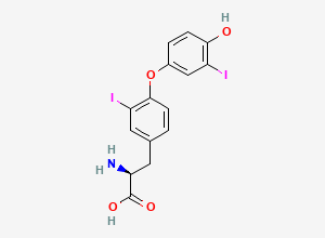 Two-dimensional chemical structure of Levothyroxine EP Impurity J / 3,3’-Diiodo-L-Thyronine, CAS 4604-41-5