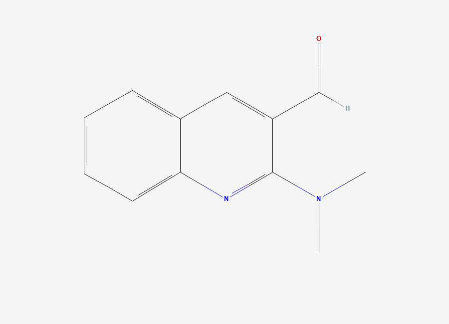 Two-dimensional chemical structure of 2-(Dimethylamino)quinoline-3-carbaldehyde