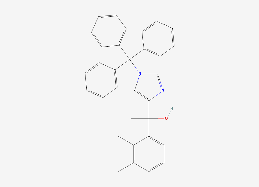 Two-dimensional chemical structure of 1-(2,3-dimethylphenyl)-1-(1-tritylimidazol-4-yl)ethanol