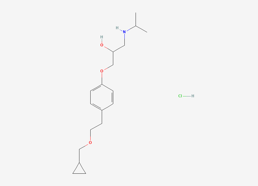 Two-dimensional chemical structure of Betaxolol Hydrochloride, CAS 63659-19-8