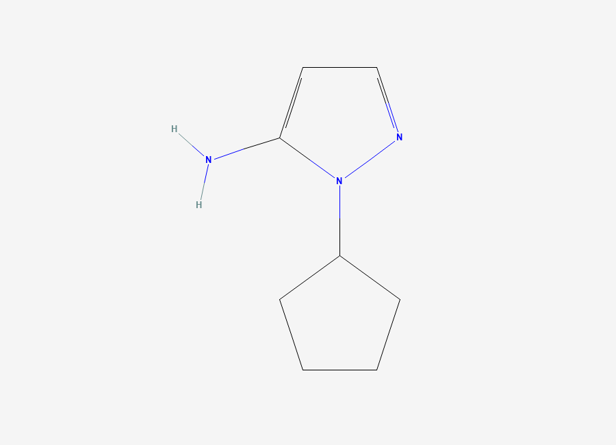 Two-dimensional chemical structure of 1-cyclopentyl-1H-pyrazol-5-amine
