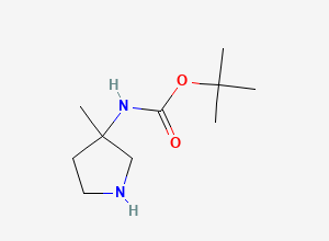 Two-dimensional chemical structure of tert-butyl N-(3-methylpyrrolidin-3-yl)carbamate