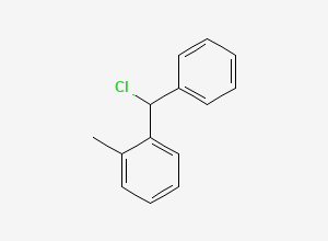 Two-dimensional chemical structure of 2-Methylbenzhydryl chloride, CAS 41870-52-4