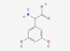 Two-dimensional chemical structure of 3,5-Dihydroxyphenylglycine
