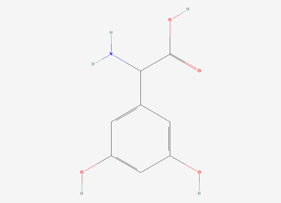 Two-dimensional chemical structure of 3,5-Dihydroxyphenylglycine