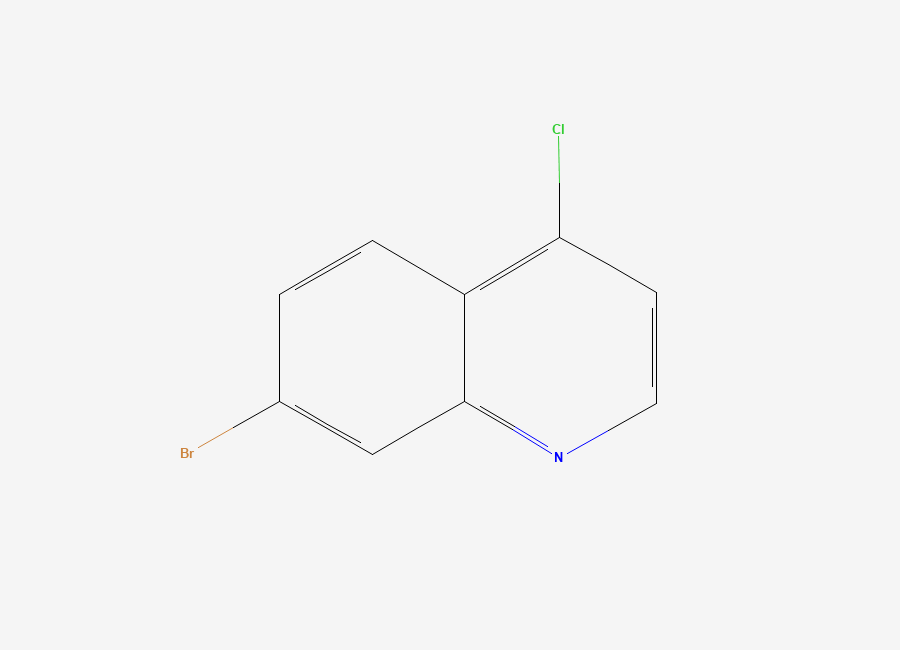 Two-dimensional chemical structure of 7-Bromo-4-Chloroquinoline