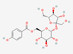 Two-dimensional chemical structure of beta-D-Fructofuranosyl 6-O-(4-hydroxybenzoyl)-alpha-D-glucopyranoside