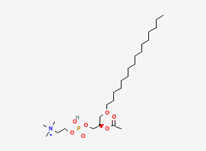 Two-dimensional chemical structure of 2-[[(2R)-2-acetyloxy-3-hexadecoxypropoxy]-hydroxyphosphoryl]oxyethyl-trimethylazanium