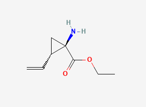 Two-dimensional chemical structure of rac-ethyl (1R,2S)-1-amino-2-ethenylcyclopropane-1-carboxylate