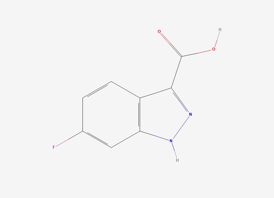 Two-dimensional chemical structure of 6-fluoro-1H-indazole-3-carboxylic Acid