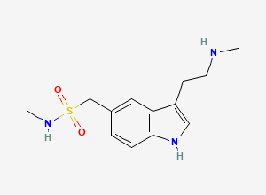 Two-dimensional chemical structure of Sumatriptan EP Impurity B/ Sumatriptan BP Impurity B/ N-Desmethyl Sumatriptan/ Sumatriptan Monomethyl Impurity, CAS 88919-51-1