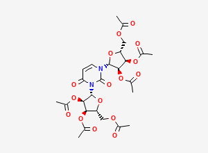 Two-dimensional chemical structure of [(2R,3R,4R,5R)-3,4-diacetyloxy-5-[3-[(2R,3R,4R,5R)-3,4-diacetyloxy-5-(acetyloxymethyl)oxolan-2-yl]-2,4-dioxopyrimidin-1-yl]oxolan-2-yl]methyl acetate