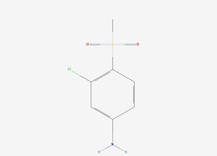 Two-dimensional chemical structure of 3-Chloro-4-methanesulfonylaniline