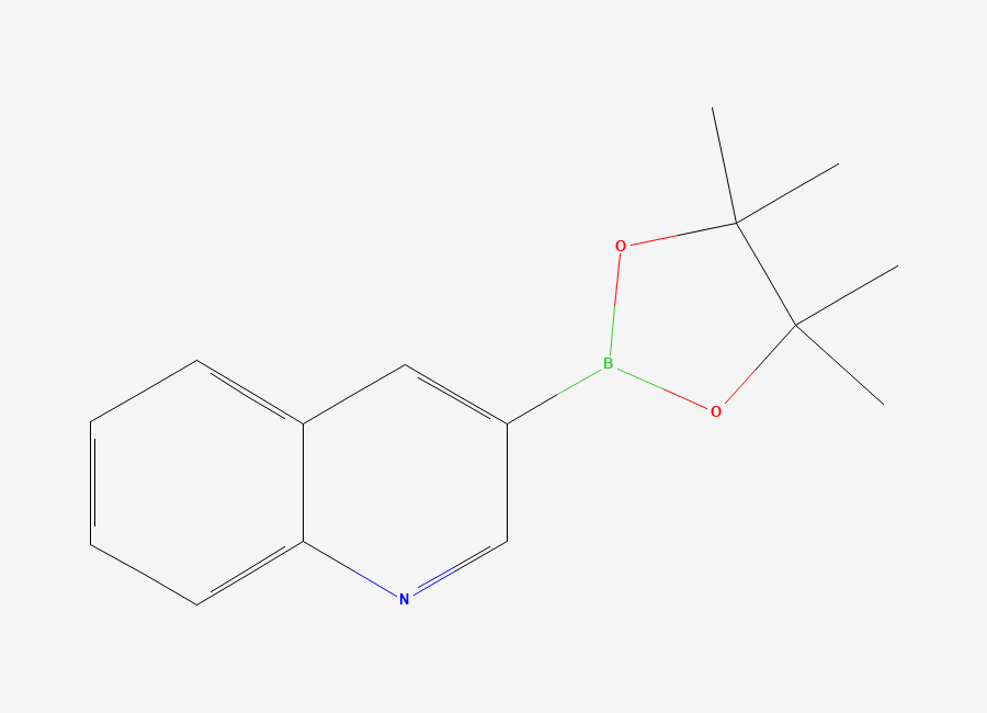 Two-dimensional chemical structure of 3-(4,4,5,5-Tetramethyl-1,3,2-dioxaborolan-2-yl)quinoline