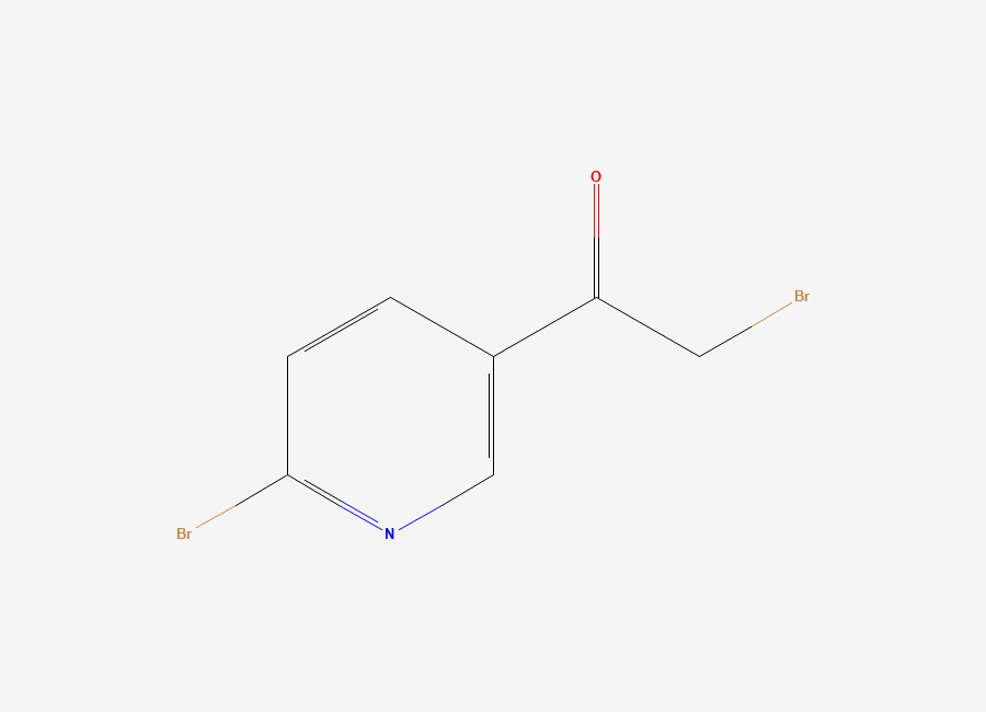 Two-dimensional chemical structure of 2-Bromo-1-(6-bromopyridin-3-yl)ethanone