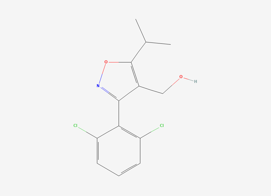 Two-dimensional chemical structure of (3-(2,6-Dichlorophenyl)-5-isopropylisoxazol-4-yl)methanol