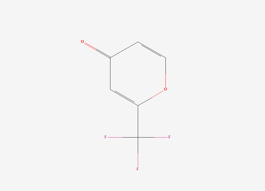 Two-dimensional chemical structure of 2-(trifluoromethyl)-4H-pyran-4-one