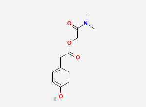 Two-dimensional chemical structure of 4-Hydroxy Benzeneacetic Acid 2-(Dimethylamino)-2-oxoethyl Ester, CAS 59721-16-3