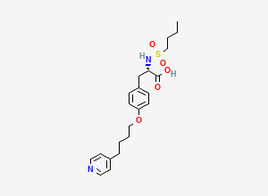 Two-dimensional chemical structure of N-(Butylsulfonyl)-O-[4-(4-pyridinyl)butyl]-L-tyrosine, CAS 149490-61-9