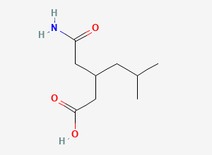 Two-dimensional chemical structure of Pregabalin Isobutyl Glutamonoamide/ PGB-5 (3-carbamoylmethyl-5-methylhexanoic acid/ Pregabalin 3-Carbamoylmethyl Racemate, CAS 181289-15-6
