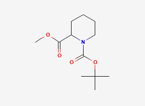 Two-dimensional chemical structure of 1-tert-Butyl 2-methyl piperidine-1,2-dicarboxylate