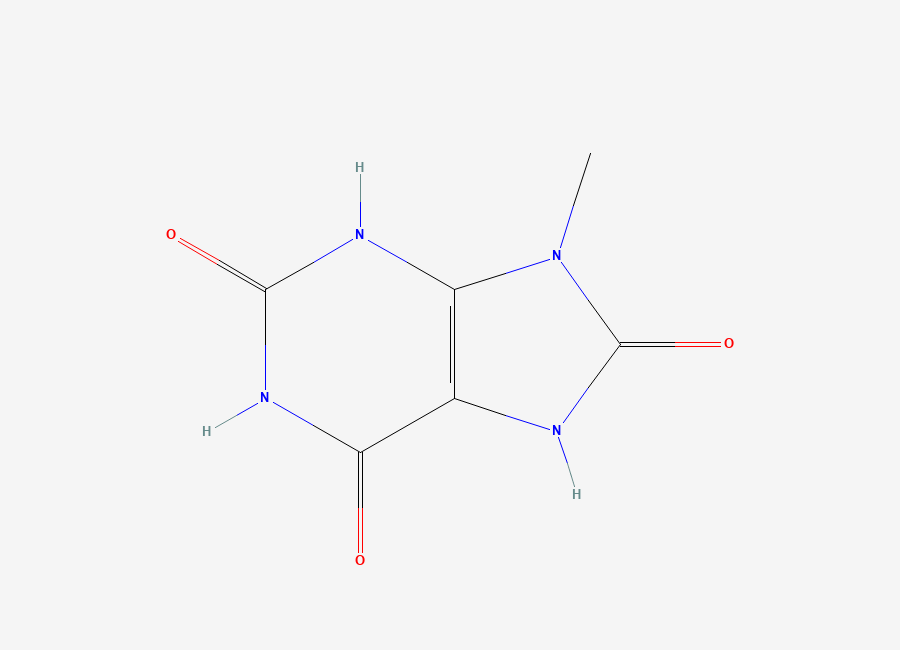 Two-dimensional chemical structure of 9-Methyluric acid