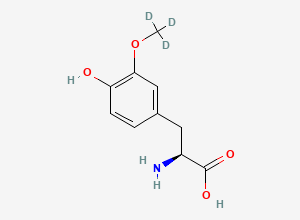 Two-dimensional chemical structure of 3-O-Methyldopa-d3