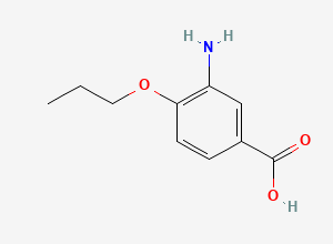 Two-dimensional chemical structure of 3-Amino-4-propoxybenzoic acid, CAS 59691-15-5