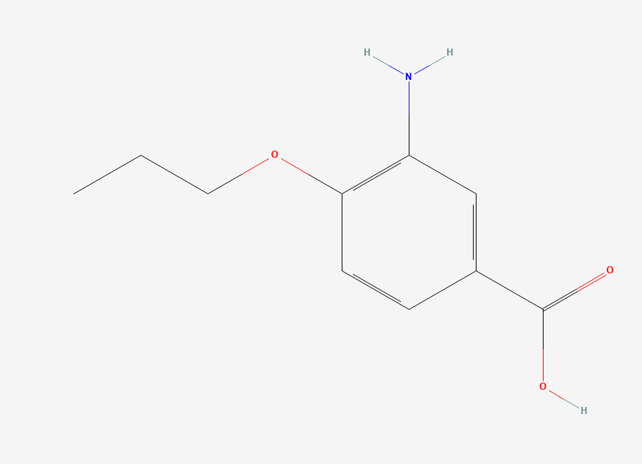 Two-dimensional chemical structure of 3-Amino-4-propoxybenzoic acid, CAS 59691-15-5