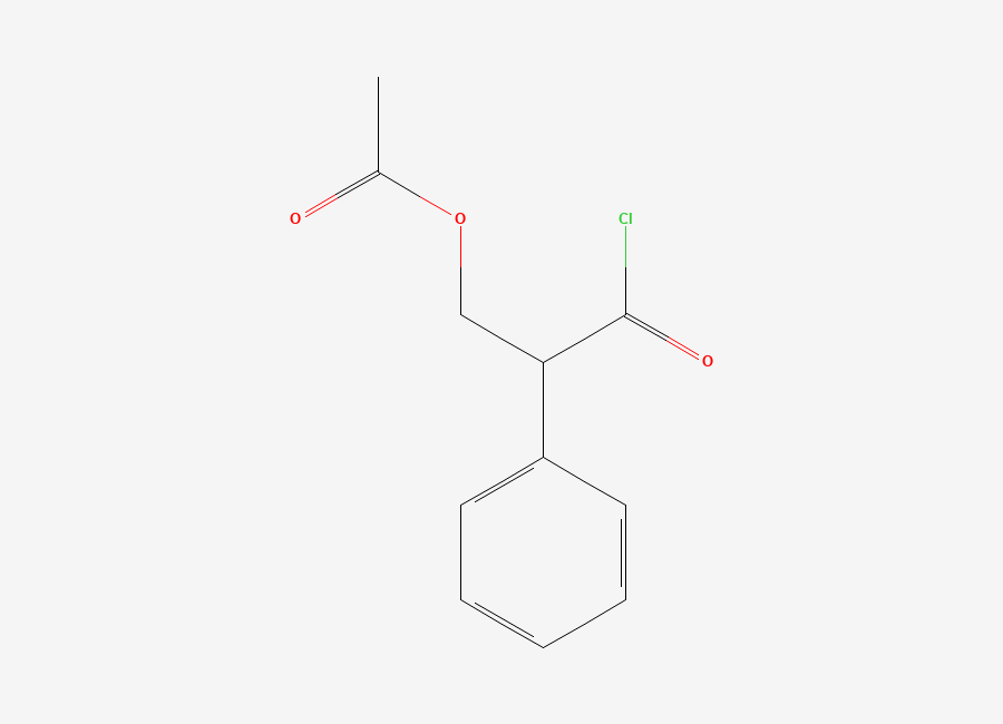 Two-dimensional chemical structure of 3-Chloro-3-oxo-2-phenylpropyl acetate