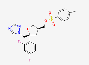 Two-dimensional chemical structure of 2,5-Anhydro-1,3,4-trideoxy-2-C-(2,4-difluorophenyl)-4-((((4-methylphenyl)sulfonyl)oxy)methyl)-1-(1H-1,2,4-triazol-1-yl)-D-threo-pentitol