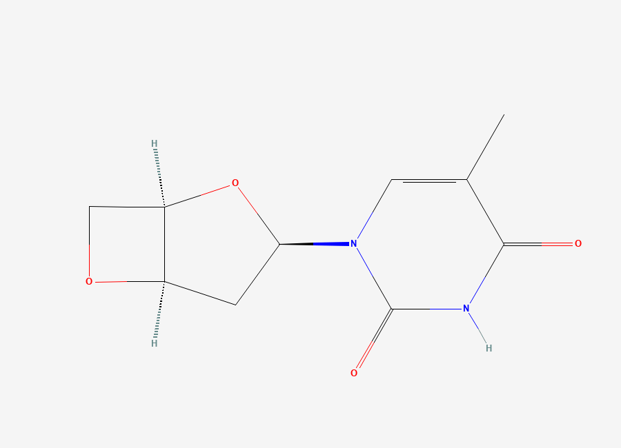 Two-dimensional chemical structure of 1-(3,5-Anhydro-2-deoxy-beta-D-threo-pentofuranosyl)thymine