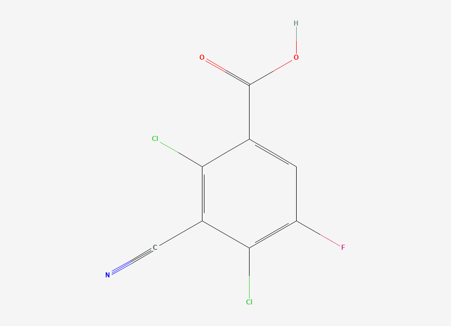 Two-dimensional chemical structure of 2,4-Dichloro-3-cyano-5-fluorobenzoic acid