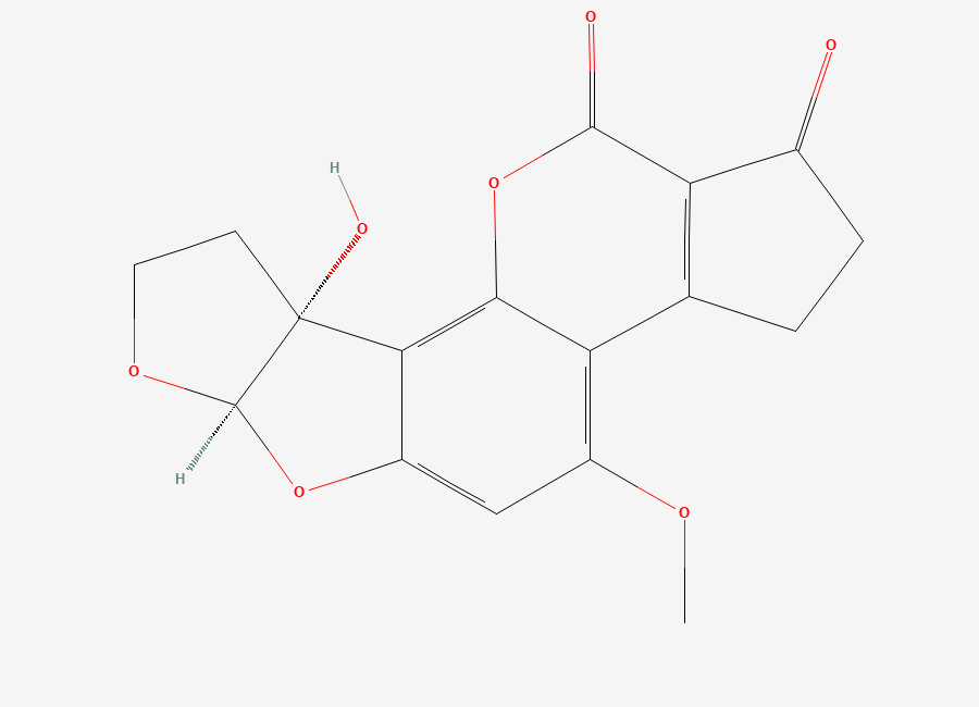 Two-dimensional chemical structure of Aflatoxin M2, CAS 6885-57-0