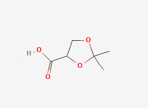 Two-dimensional chemical structure of 2,2-Dimethyl-1,3-dioxolane-4-carboxylic acid
