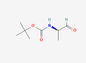 Two-dimensional chemical structure of tert-butyl N-((2R)-1-oxopropan-2-yl)carbamate