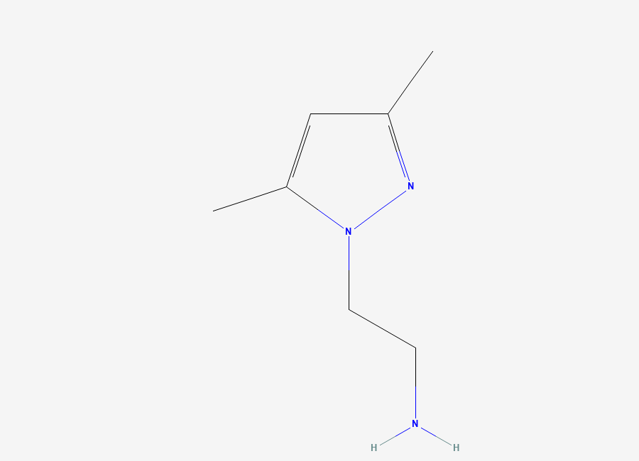 Two-dimensional chemical structure of 2-(3,5-dimethyl-1H-pyrazol-1-yl)ethan-1-amine
