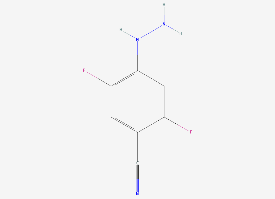 Two-dimensional chemical structure of 2,5-Difluoro-4-hydrazinylbenzonitrile
