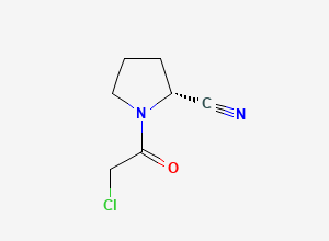 Two-dimensional chemical structure of Vildagliptin Chloroacetyl Nitrile (R)-Isomer/ (2R)-1-(Chloroacetyl)-2-pyrrolidinecarbonitrile, CAS 565452-98-4
