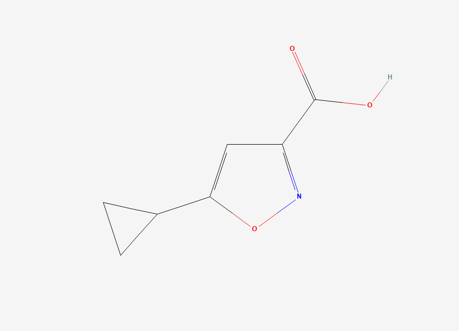 Two-dimensional chemical structure of 5-Cyclopropyl-1,2-oxazole-3-carboxylic acid
