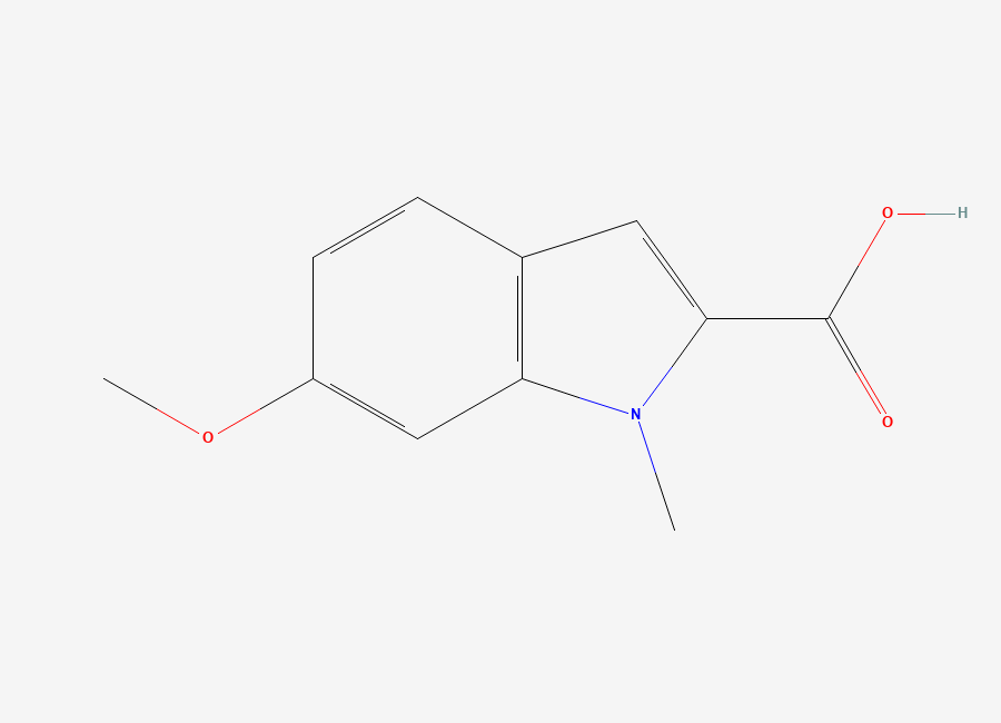 Two-dimensional chemical structure of 6-Methoxy-1-methyl-1H-indole-2-carboxylic acid