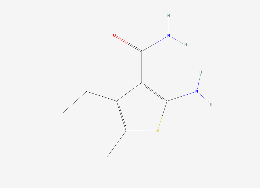 Two-dimensional chemical structure of 2-Amino-4-ethyl-5-methylthiophene-3-carboxamide