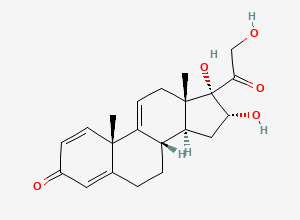 Two-dimensional chemical structure of 16alpha,17,21-Trihydroxy-pregna-1,4,9(11)-triene-3,20-dione, CAS 39672-76-9