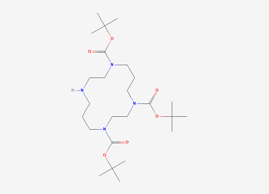 Two-dimensional chemical structure of 1,4,8-Tri-Boc-1,4,8,11-tetraazacyclotetradecane