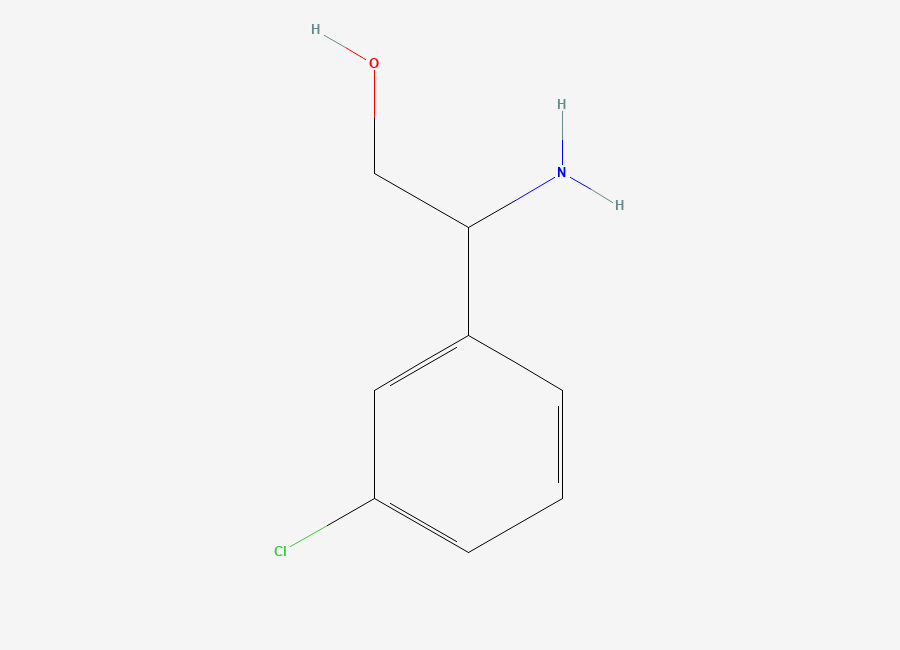 Two-dimensional chemical structure of beta-Amino-3-chlorobenzeneethanol