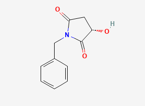 Two-dimensional chemical structure of N-Benzyl-(3S)-hydroxysuccinimide, CAS 101469-91-4