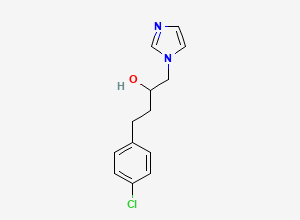 Two-dimensional chemical structure of 4-(4-chlorophenyl)-1-(1H-imidazol-1-yl)-2-butanol, CAS 67085-11-4