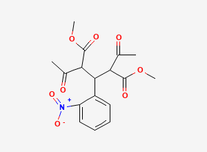 Two-dimensional chemical structure of Dimethyl 2,4-diacetyl-3-(2-nitrophenyl)pentanedioate