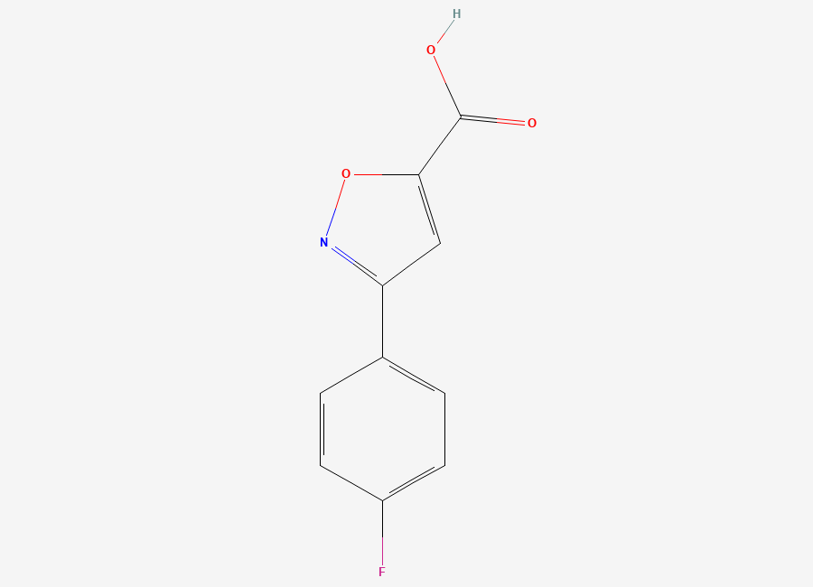 Two-dimensional chemical structure of 3-(4-Fluorophenyl)-1,2-oxazole-5-carboxylic acid
